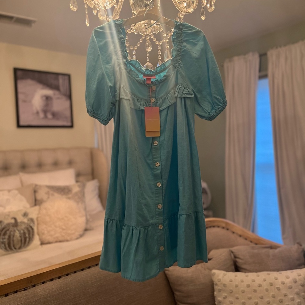 NWT Stoney clover lane blue ruffle dress